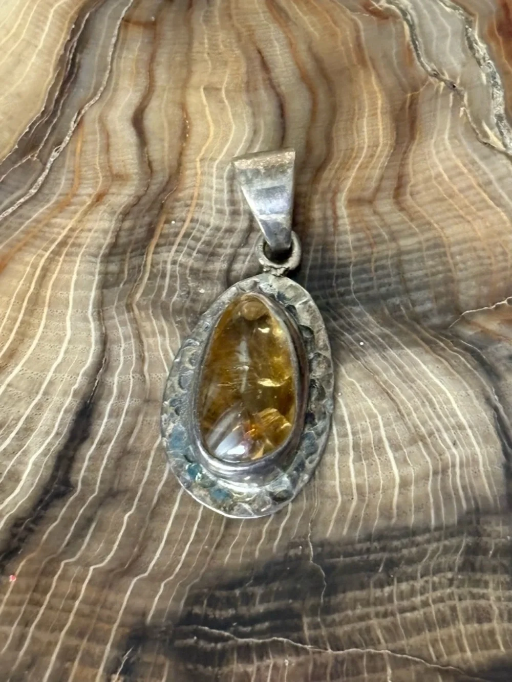Citrine Sterling Silver Handcrafted Pendant Necklace